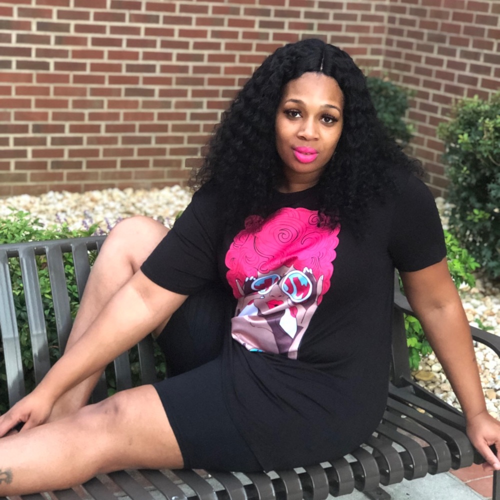 Black Lady Print Shirt